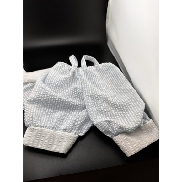 Mattel My Child Doll Vtg 1985 Blue White Stripe Seersucker Set Embroidered VGUC - Picture 10 of 14